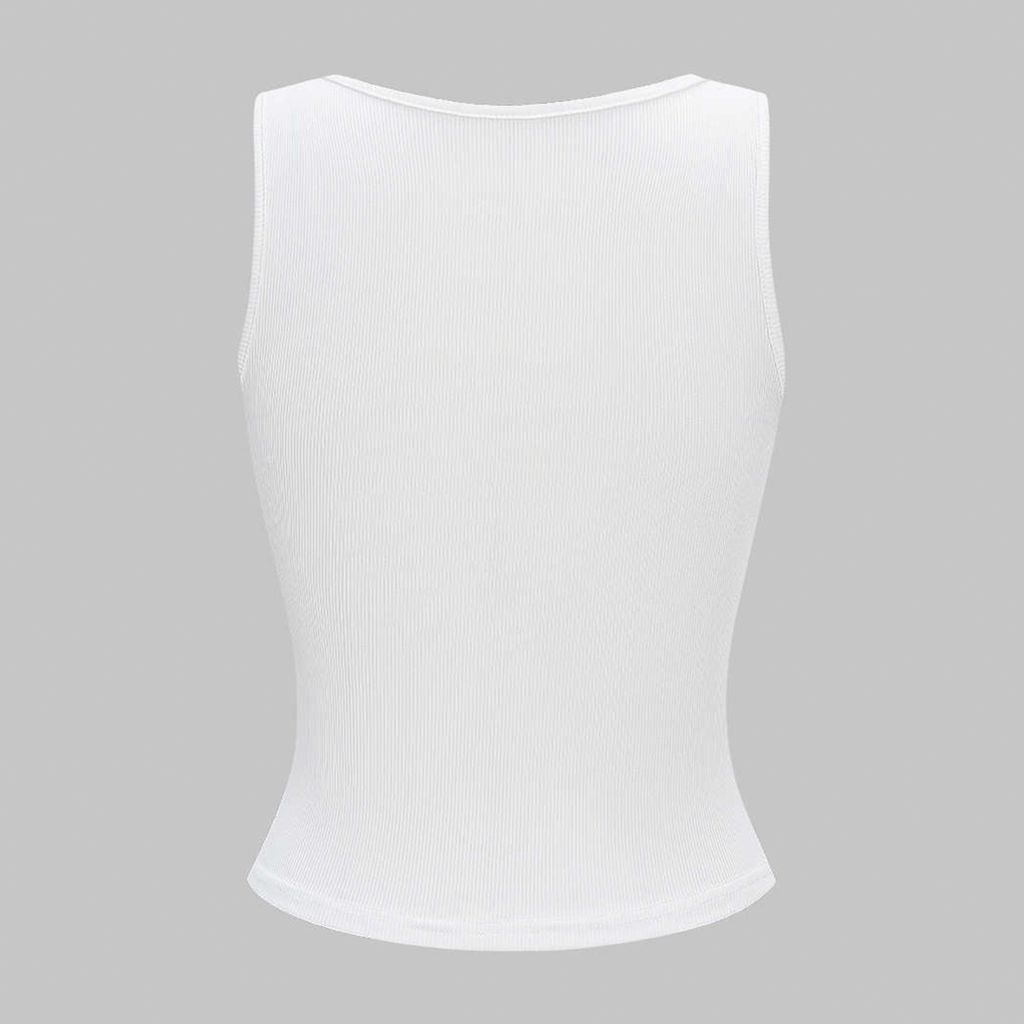 Sparkle Embellished Square Neck Cropped Tank Top